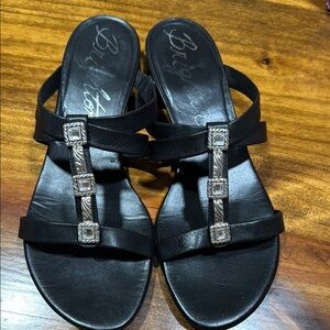 Brighton Black Sandals with Adjustable Straps